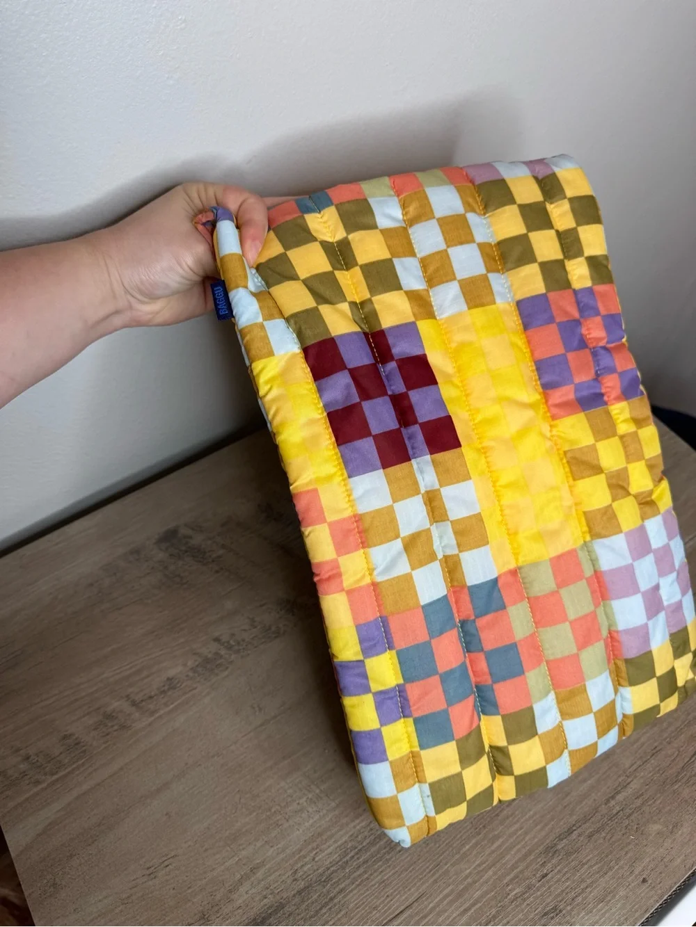 BAGGU Puffy 16” Laptop Sleeve Checkered Multi Color